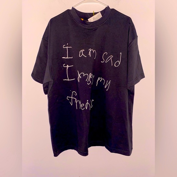 NWT RARE gallery dept. Boxy ANTIQUE BLACK handwritten “I m sad I miss my friends - Picture 4 of 17
